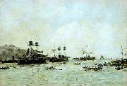 Villefranche Navios de guerra Eugene Boudin